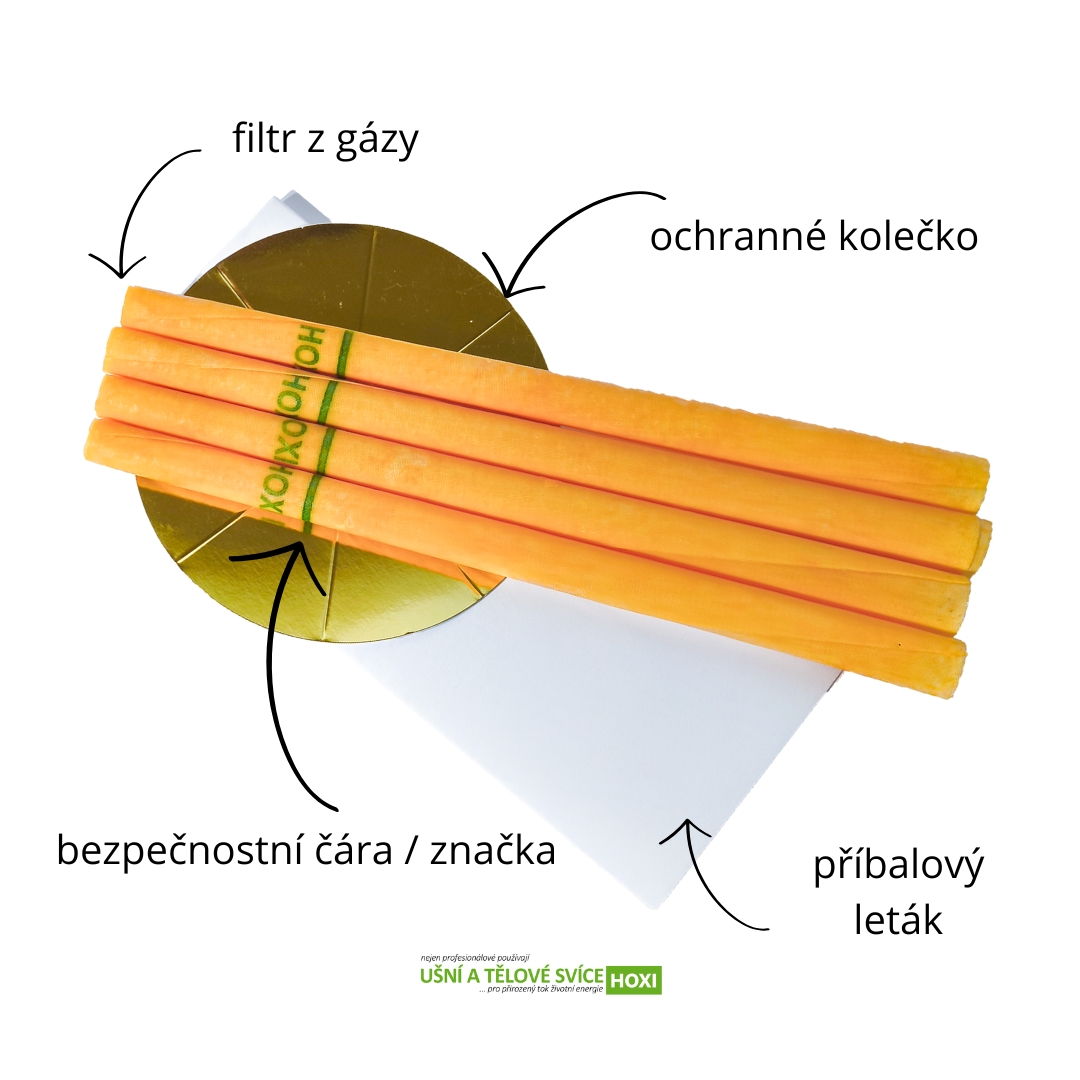 telove svice HOXI 4ks v krabicce - draci krev  - obsah baleni